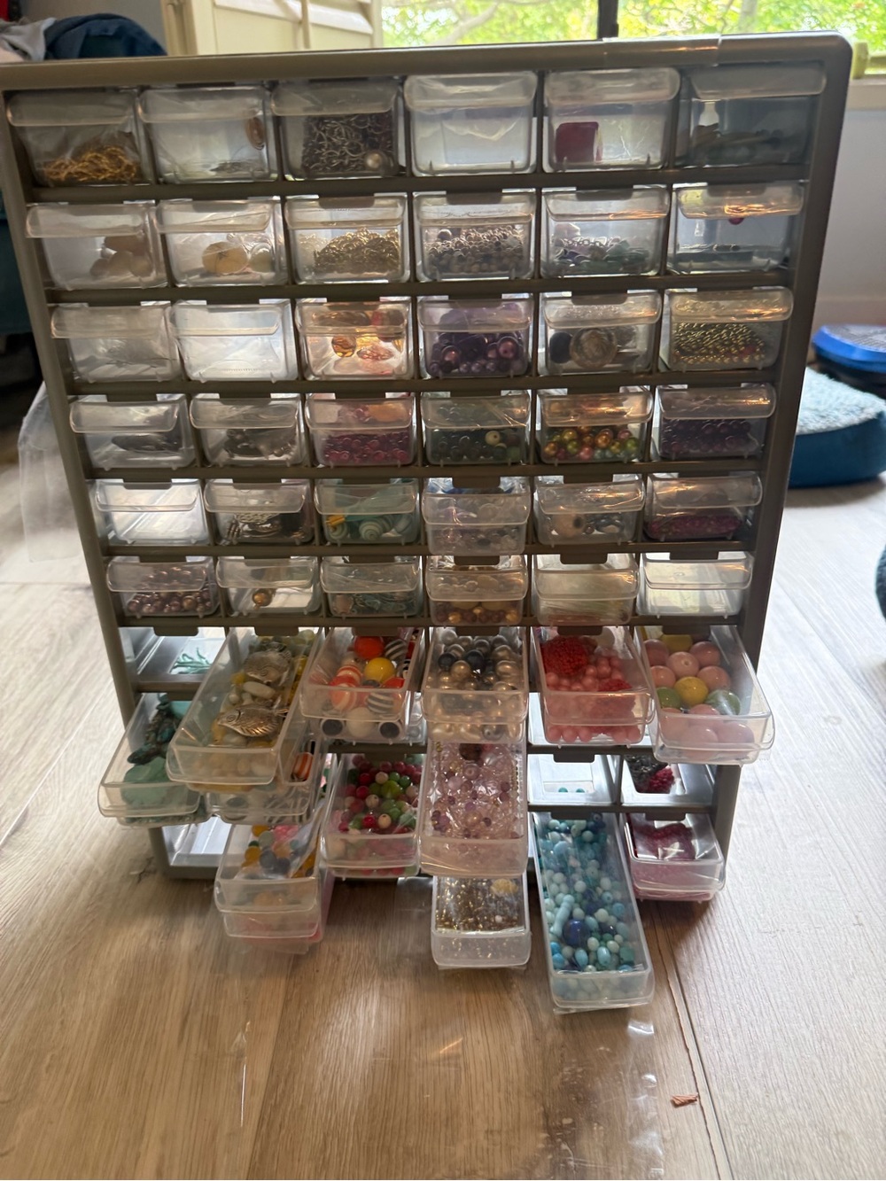 Swarovski Clear Multi-Drawer Bead Organizer with Gray Frame